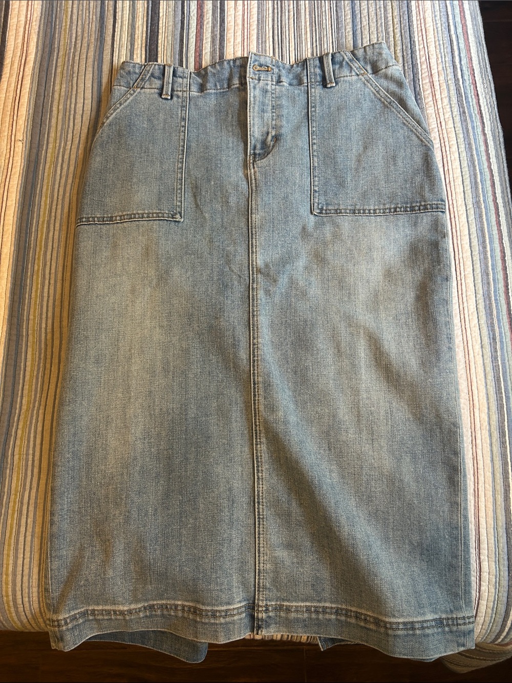 Talbots Light Blue Denim Skirt with Front Closure